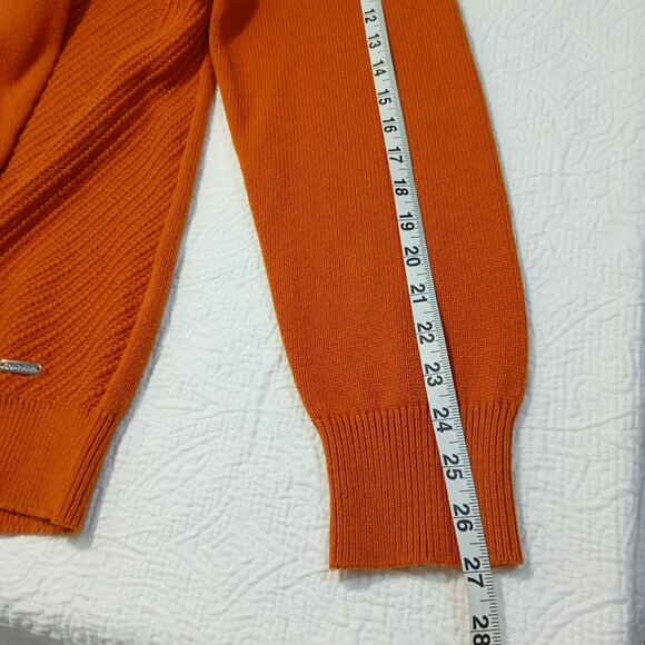 Calvin Klein Sweater Mustard Ribbed Cowl Neck Womens Size L Cotton Blend - Picture 8 of 10